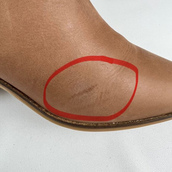 Lucky Brand Womens Cosmio Western Booties Brown Leather Block Heel size 9.5M - Picture 14 of 16